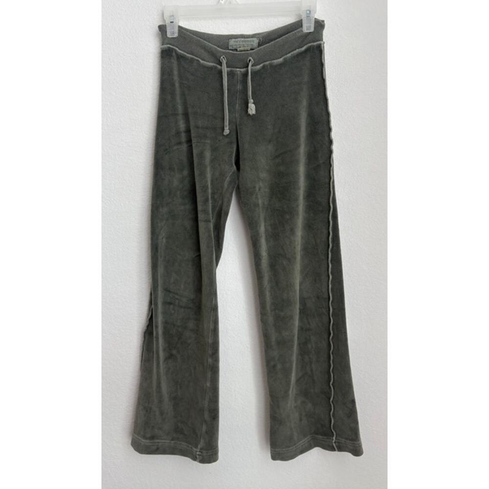 Womens Y2K Theodore Beverly Hills Velour Low Rise Wide Leg Pants Size XS